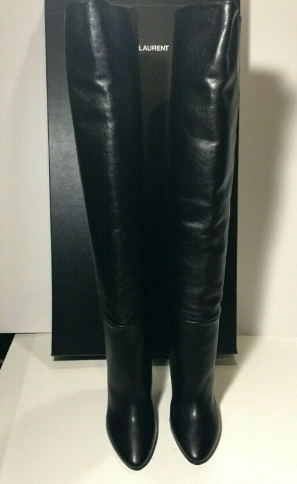 eBay Leather Saint Laurent "Kate" designer black leather dress boots