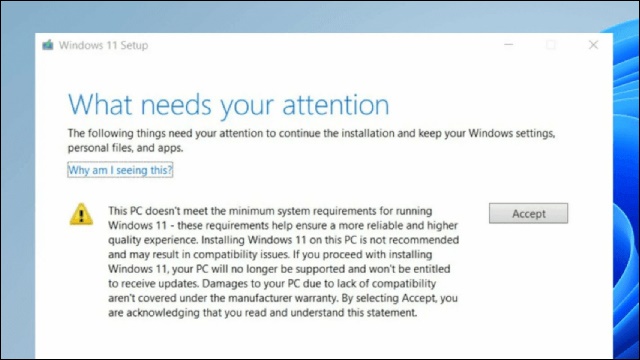 Windows 11 Attention
