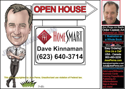 Open House Home Smart Sign with Caricature