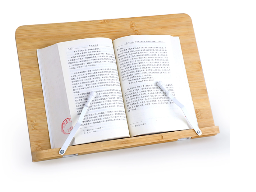 The bamboo Wood reading book stand support 6 different adjustable