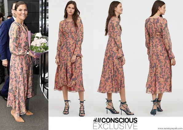 Crown Princess Victoria wore H&M print Silk Dress Conscious Exclusive