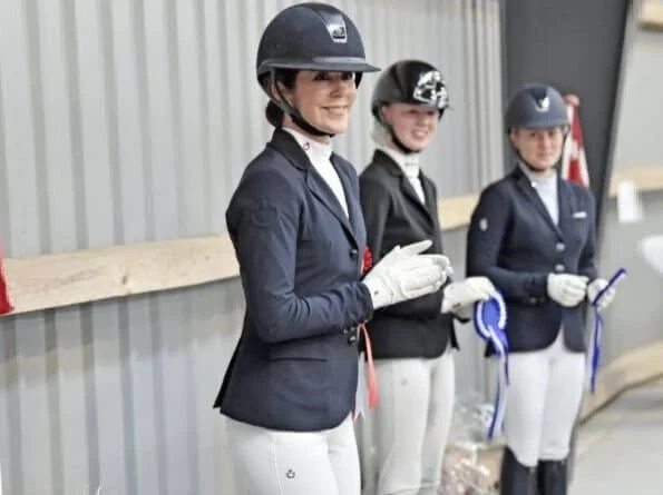 Crown Princess Mary of Denmark, Crown Prince Frederik and Princess Isabella. The Crown Princess placed first with the horse Edelman