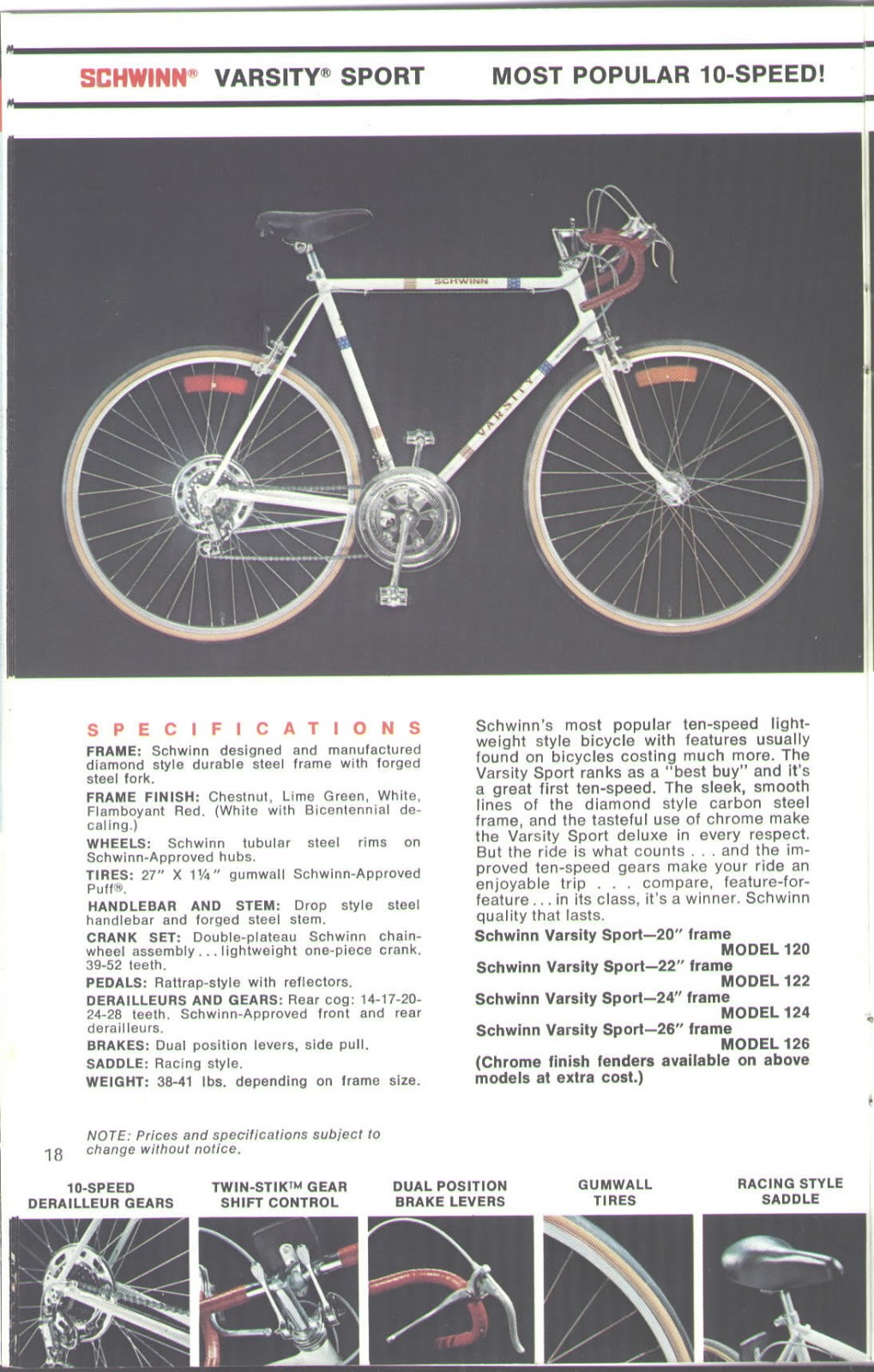CATALOGUES SCHWINN SCHWINN 1976