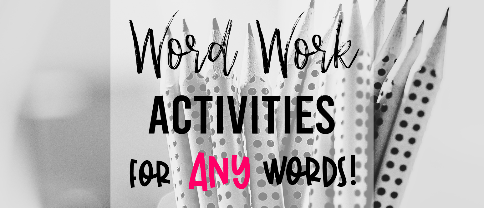 Word work activities for ANY words! Word work is an essential part of language learning in the primary grades. Make word work FUN while LEARNING takes place! There are seventeen different word work activities included in this pack. They can be used for absolutely ANY word learning! Perfect for literacy centers or sub plans. A must have for Kindergarten- Third Grade! #wordwork #wordworkactivities #spelling #1stgrade #2ndgrade #kindergarten