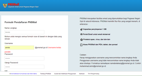 Cara Daftar Email PNS (@pnsmail.go.id)