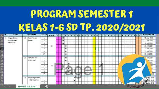 Program Semester 1 Tahun Pelajaran 2020/2021 - Guruku Hebat