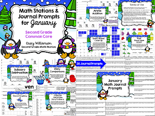 http://www.teacherspayteachers.com/Product/Math-Stations-and-Journal-Prompts-for-January-Second-Grade-Common-Core-1019982