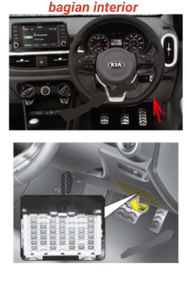 tempat sekring dan relay KIA PICANTO 2018-2019