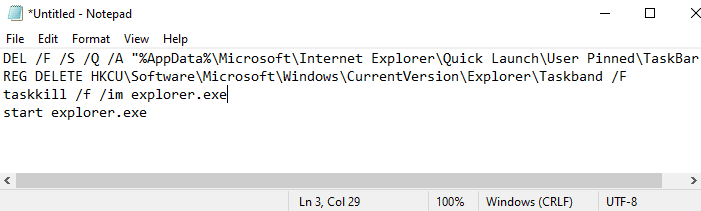 ไม่สามารถเลิกตรึงหรือลบโปรแกรมออกจากทาสก์บาร์ของ Windows 10