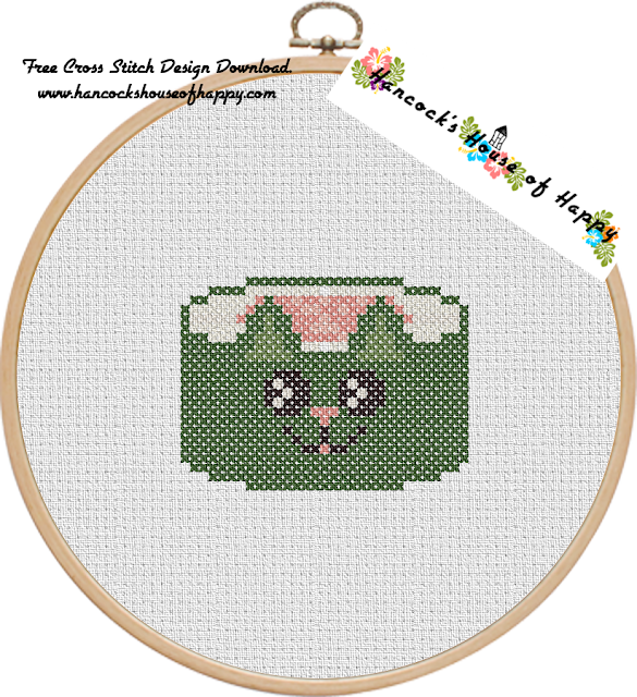 Sushi Cat Cross Stitch Design: Tekka Maki (Tuna Maki) Free Cross Stitch Pattern to Download