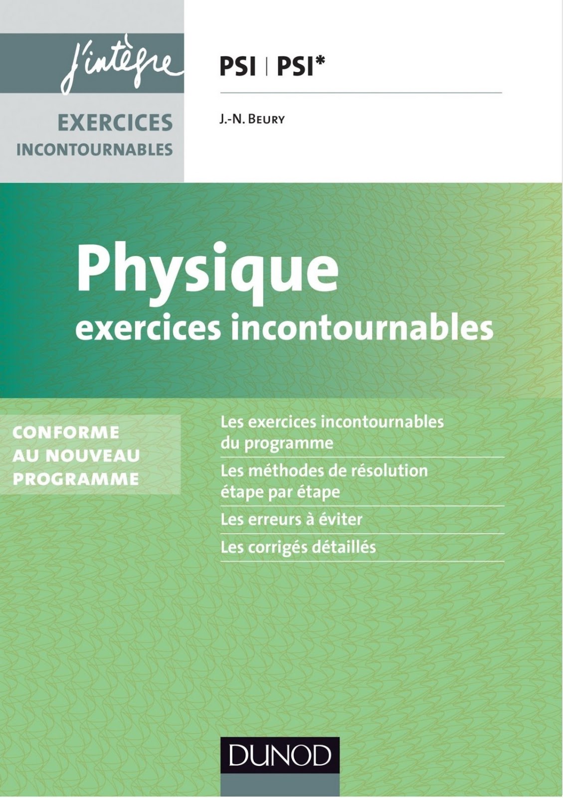 Physique PSI Exercices Incontournables J’intègre Nouveau Programme
