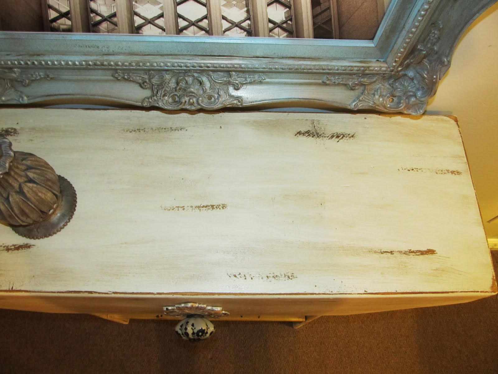 . funky cream accent table