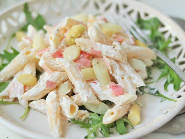 *Gastblogbeitrag* Nudelsalat mit Schinken und Spargel