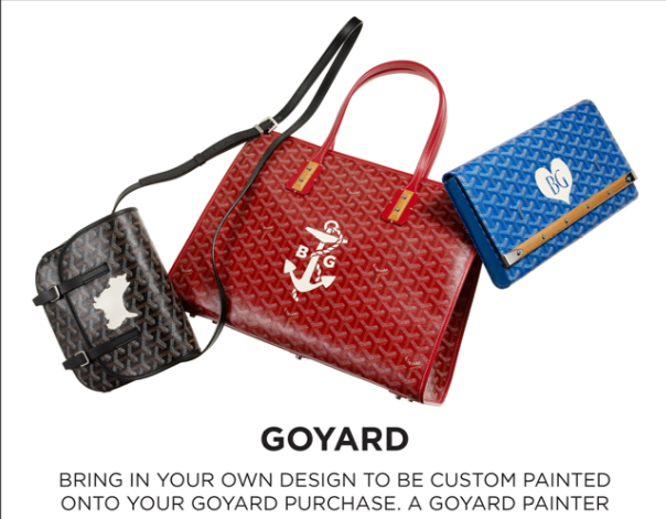 Mashmoom: Design your own logo for your Goyard handbags @ Bergdorf Goodmen