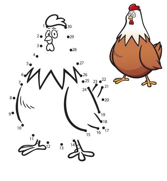 Tranh noi diem theo so thu tu hinh con ga