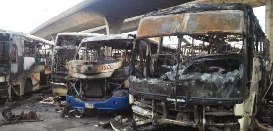 2 Photos: 18 Chisco Luxury transport buses burnt down in Lagos