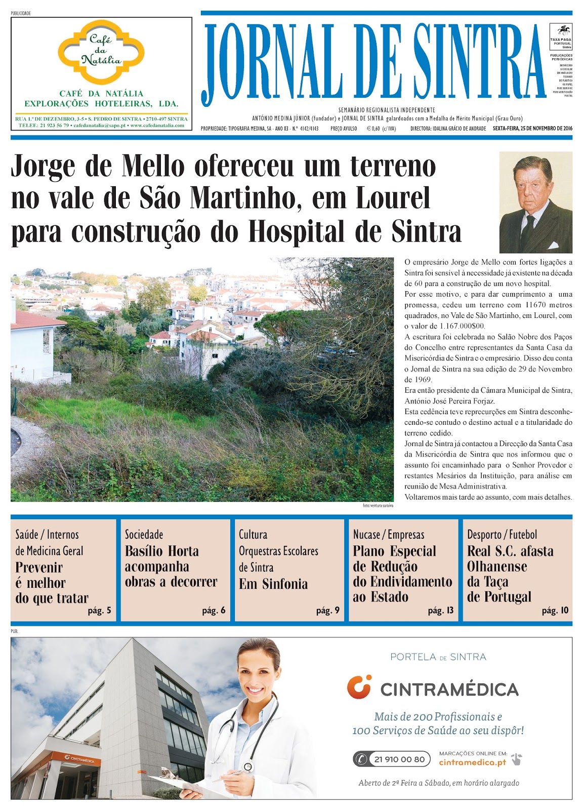 Capa da edição de 25-11-2016 Capa da edição de 25-11-2016