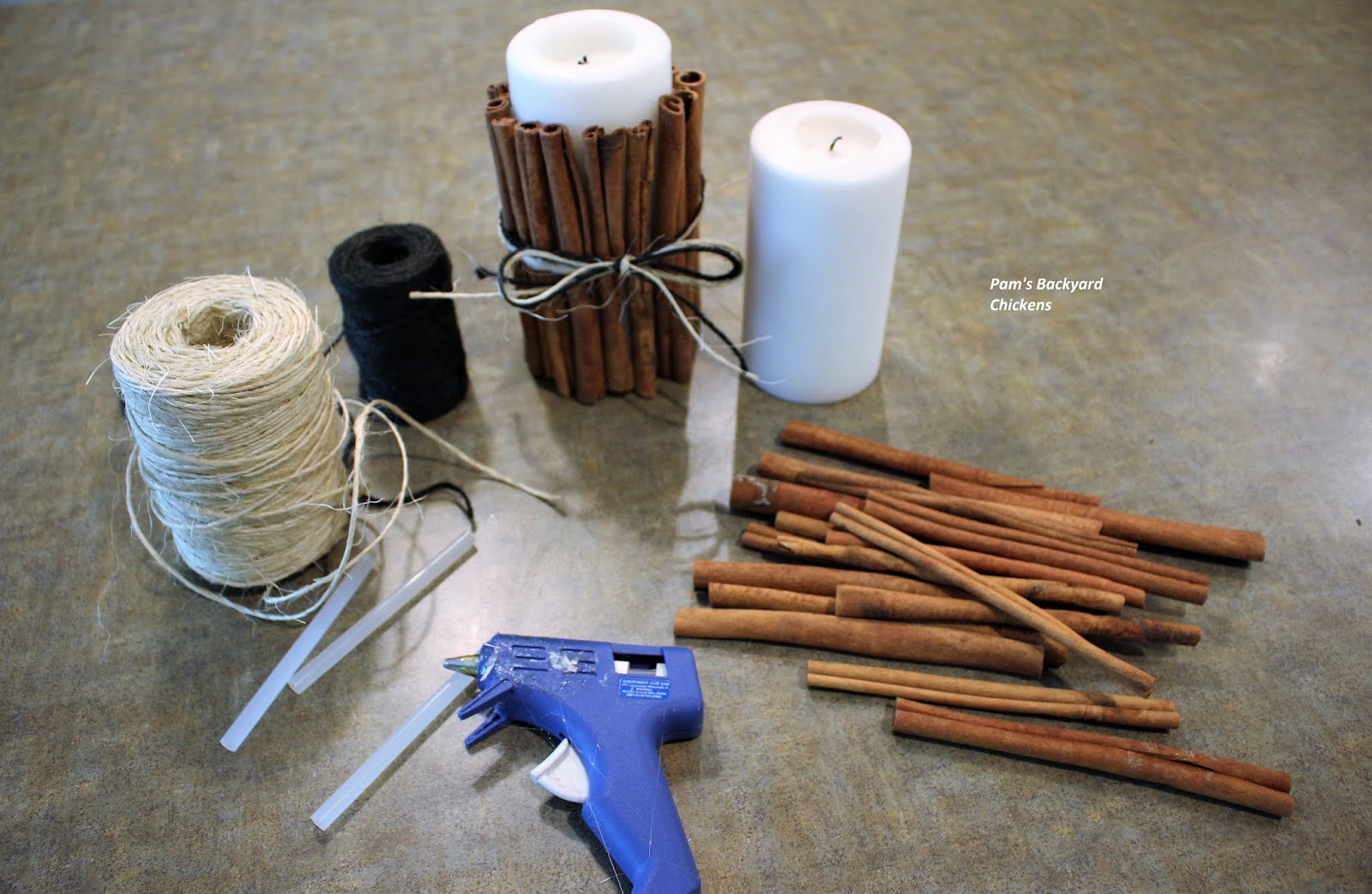 Pam's Backyard Chickens DIY Cinnamon Stick Candles