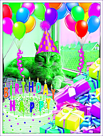 Fudge's 5th Birthday Selfie ©BionicBasil® Caturday Art