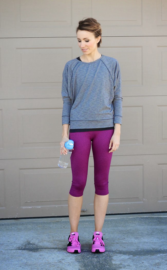 Cozy Orange gray yoga top and radiant orchid pants