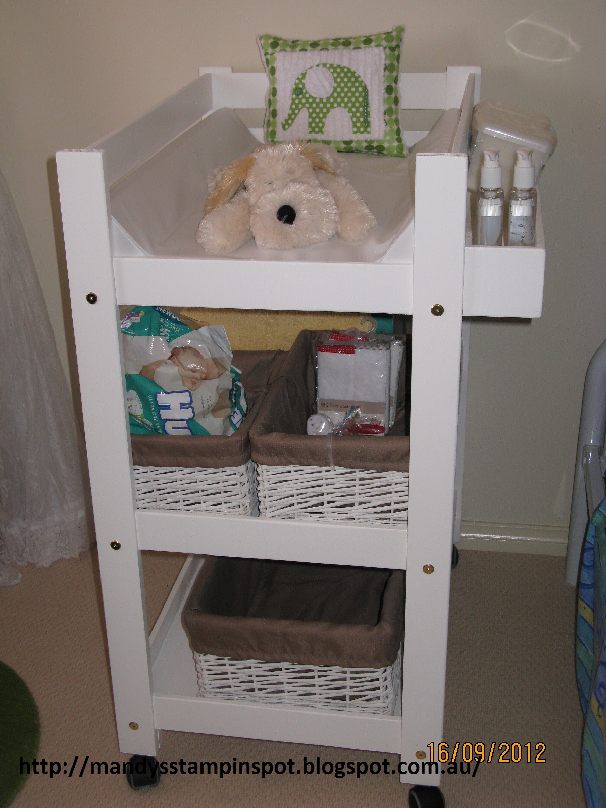 Mandy's Stampin Spot Homemade Wooden Baby Change Table