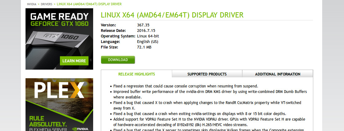 Драйвера nvidia для linux скачать