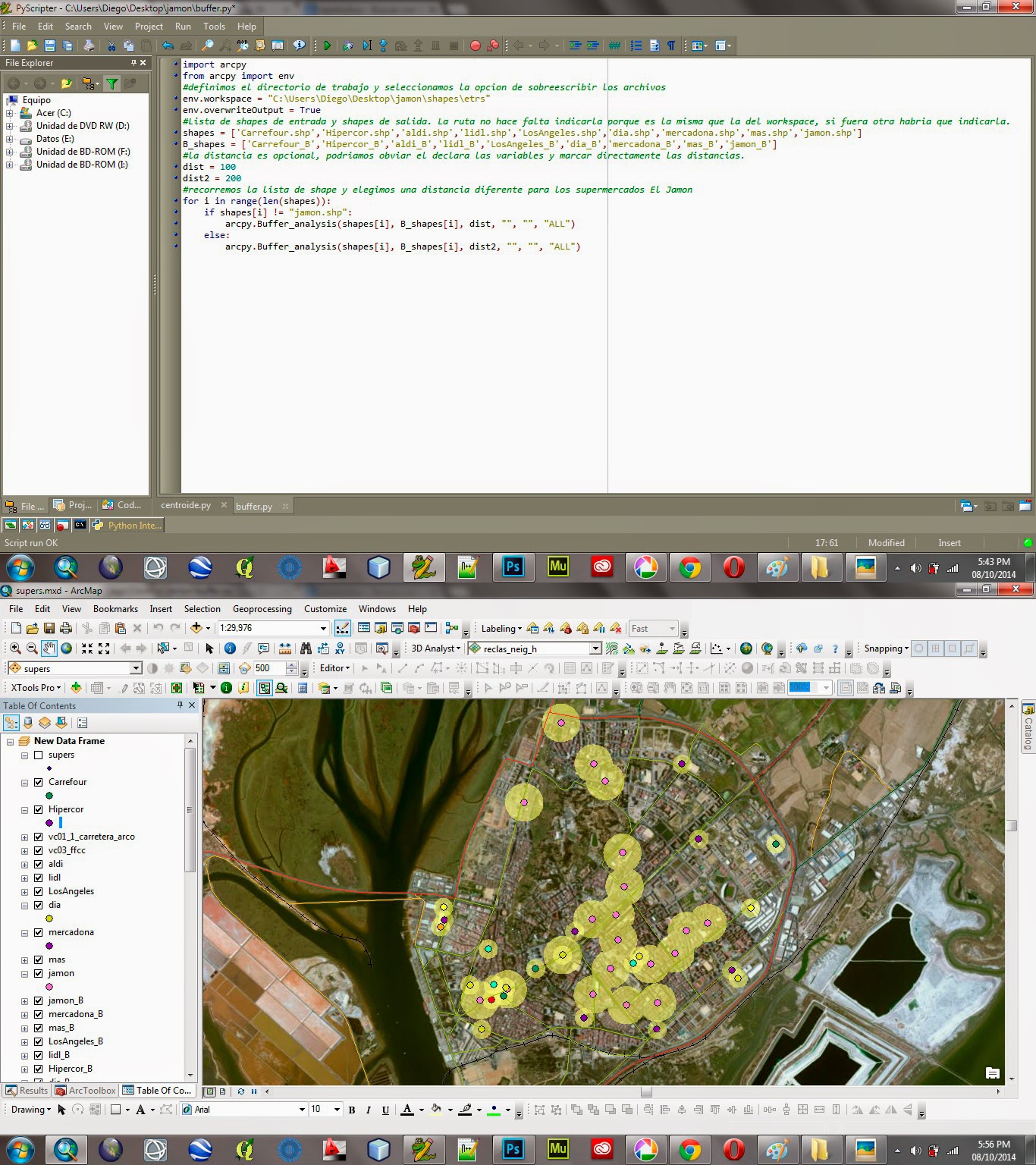 MeteoenDoñana Ejemplo de Localización Optima de Supermercado Usando GIS