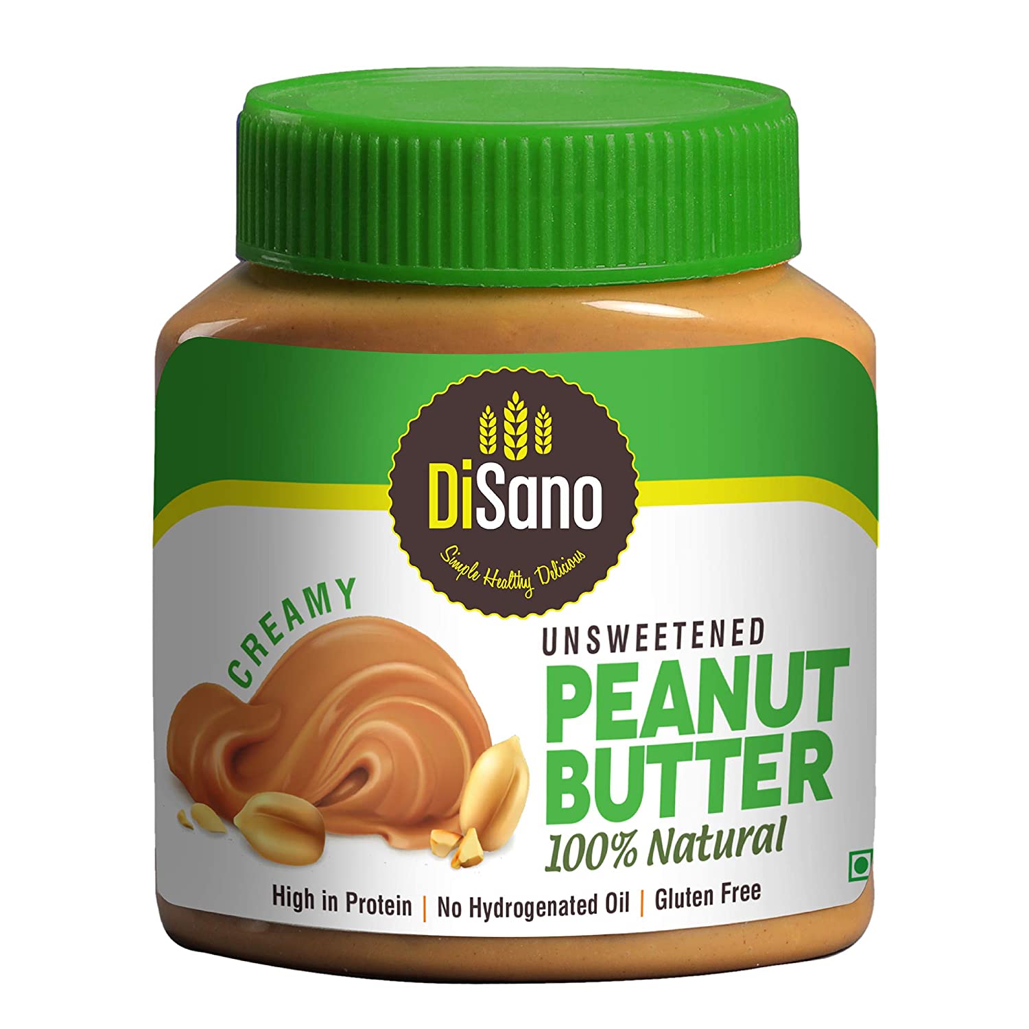 INDIAS FOODY DiSano All Natural Peanut Butter, Crunchy, 30 Protein
