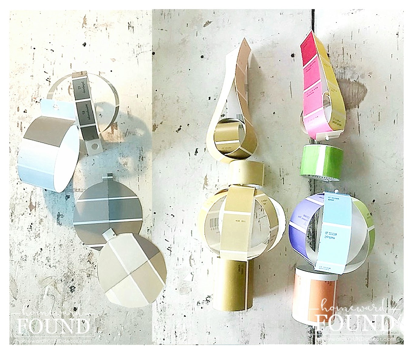 diy paint chip ornaments homeward found decor