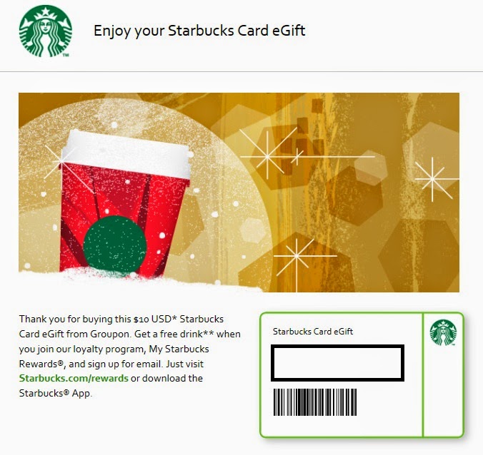 Tina Likes to Save *HOT* GROUPON Starbucks 5 for 10 eGift Card