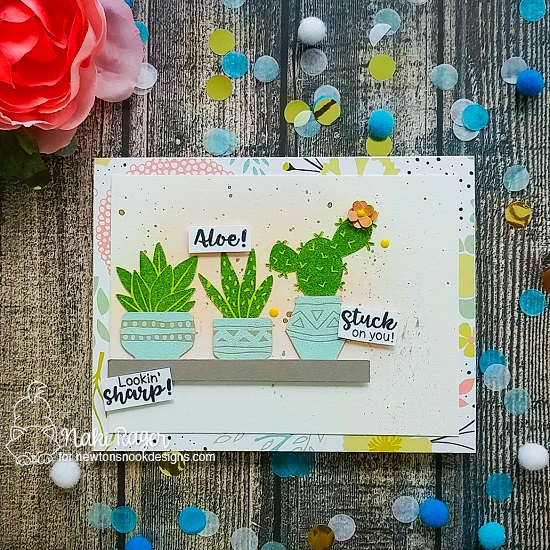 Cultivated Cacti Card by Nakaba Rager | Cultivated Cacti Stamp Set by Newton's Nook Designs #newtonsnook #handmade