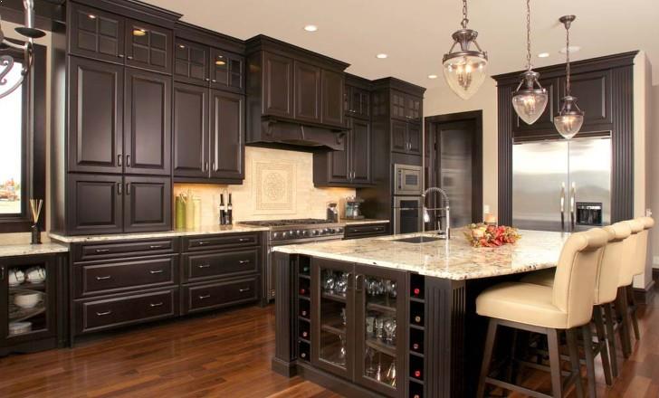 Kitchens With Dark Cabinets And Light Countertops Home
