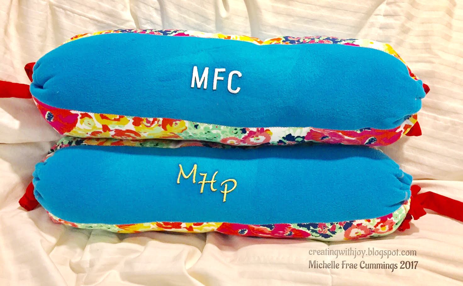 Creating with Joy Monogrammed Neck Roll Pillow