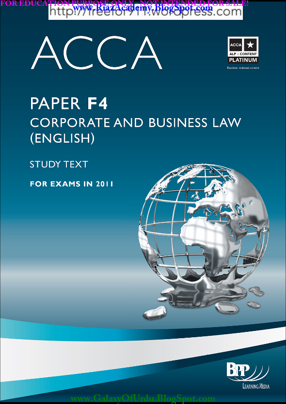 2011-ACCA-F4-STUDY TEXT - CORPORATE AND BUSINESS LAW 2011-ACCA-F4-STUDY TEXT - CORPORATE AND BUSINESS LAW