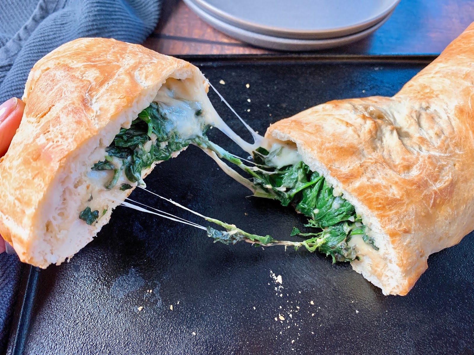 Creamed Spinach and Cheese Calzone