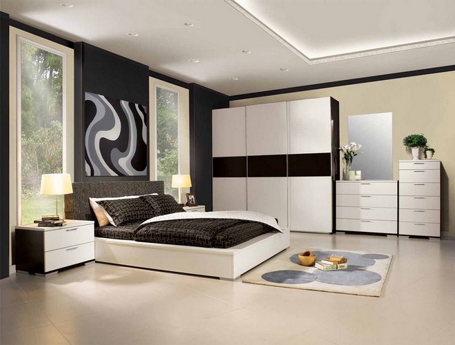 Simple Black and White Bedroom Ideas for Modern House HAG Design