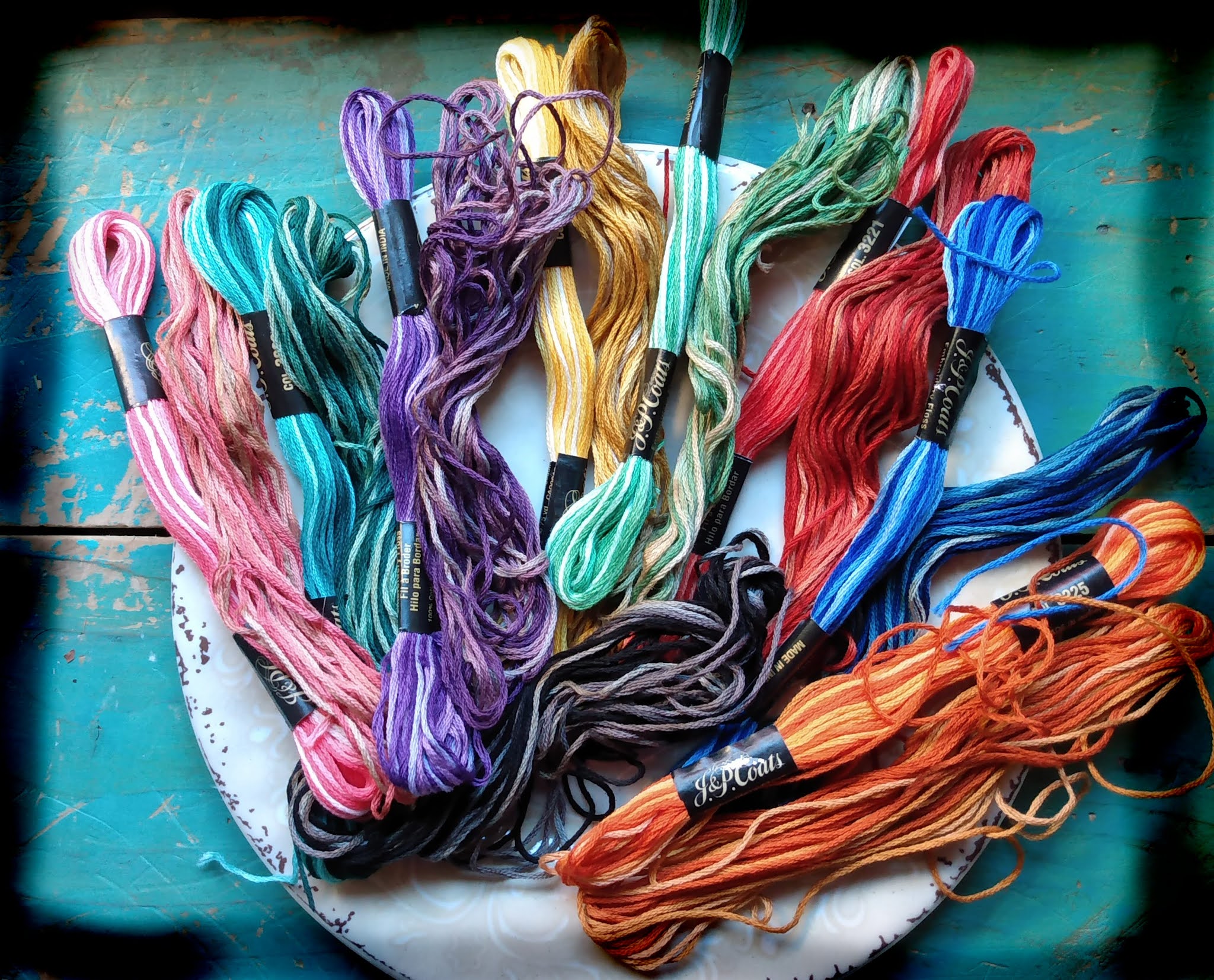 The Merry Needle Overdying Floss with Coffee