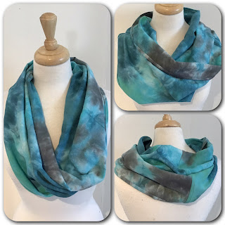 Hand dyed C&C wrap cowl with infinity twist