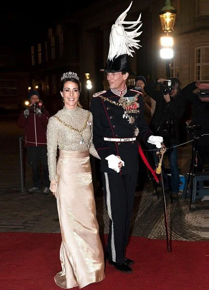 Crown Princess Mary wore a maxi gown by Jesper Høvring. Jesper Høvring AW18 collection. Princess Marie is wearing a Rikke Gudnitz gown