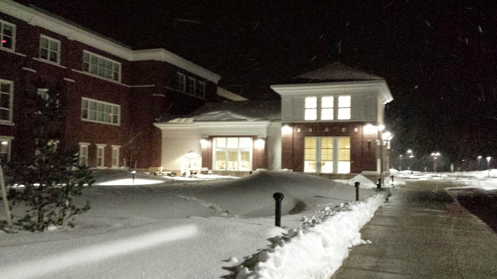 Franklin High School on a winter's night