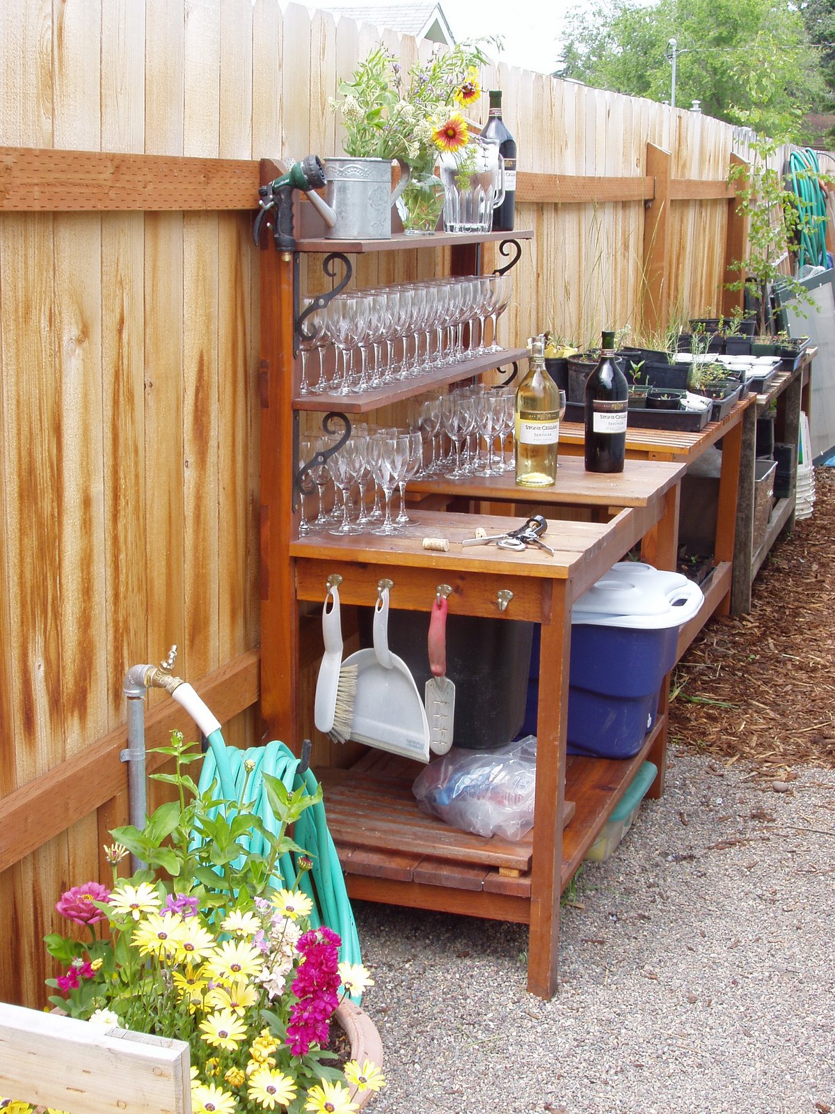 Montana Wildlife Gardener: Repurposed potting bench/ garden sideboard