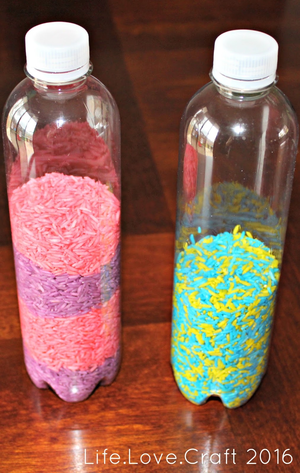 Life.Love.Craft Coloured Rice Sensory Bottles