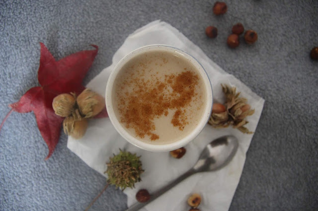 Lait de noisettes torréfiées Cuillère et saladier : Lait de noisettes torréfiées