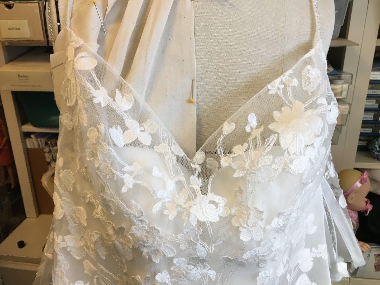 sewcreatelive Altering a Wedding dressAdding Shoulders and Sleeves