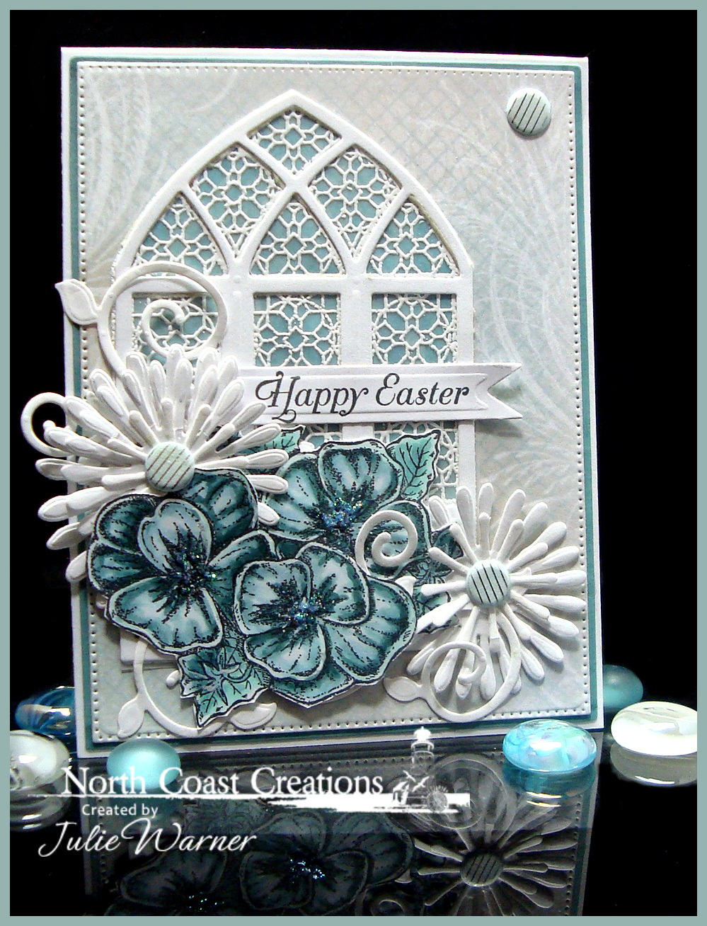 Stamps - North Coast Creations Pansies, ODBD Custom Flourished Star Pattern Die, ODBD Custom Cathedral Window Die, ODBD Cusotm Asters and Leaves Dies, ODBD Custom Fancy Foliage Die, ODBD Cathedral Window Marble, ODBD Shabby Rose Paper Collection