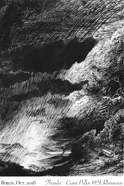 Inktober 2018 Day 27 "Thunder" by Ciana Pullen / St. Rhinocéros Inktober 2018 Day 27 "Thunder" by Ciana Pullen / St. Rhinocéros