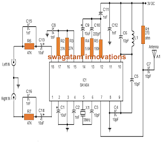 Make this Stereo FM Transmitter using IC BA1404 | Circuit Diagram Centre