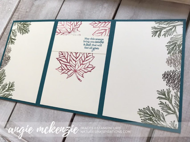 By Angie McKenzie for 3rd Thursdays Blog Hop; Click READ or VISIT to go to my blog for details! Featuring the Beauty & Joy, Peaceful Boughs, Nature's Beauty, Seasonal Wreaths and Gather Together Stamp Sets from the Stampin' Up! 2019 Holiday Catalog;  #stampinup #fallinspiration  #naturesinkspirations #2019holidaycatalog #peacefulboughsstampset #beauty&joystampset #gathertogetherstampset #naturesbeautystampset #seasonalwreathsstampset 