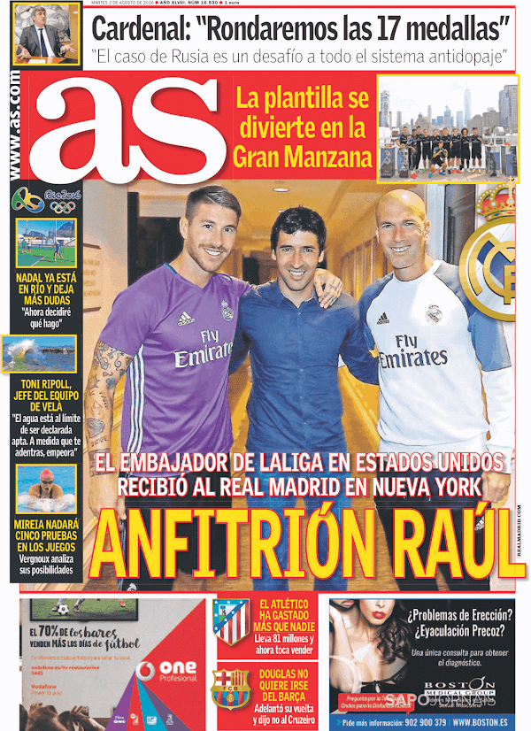 Real Madrid, AS: "Anfitrión Raúl"