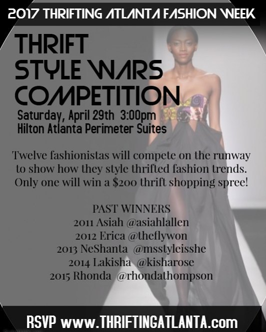thrifting atlanta fashion week resale shop flyers